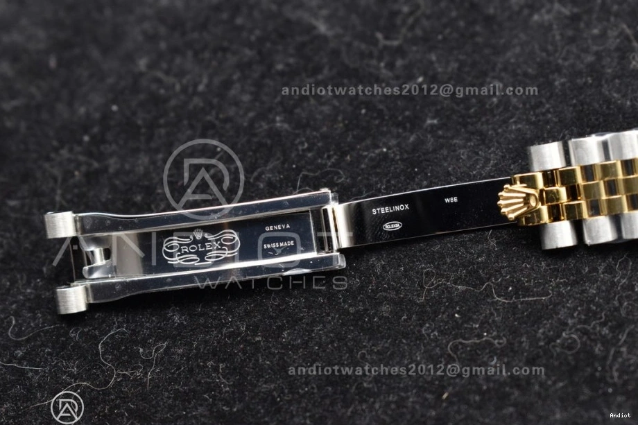 Markers Bracelet DateJust YG 31 316L Steel on GSF Stick 278273 President Ladies Black Dial 0120